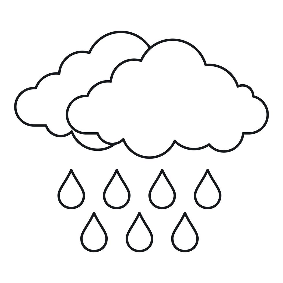 Cloud icon, outline style vector