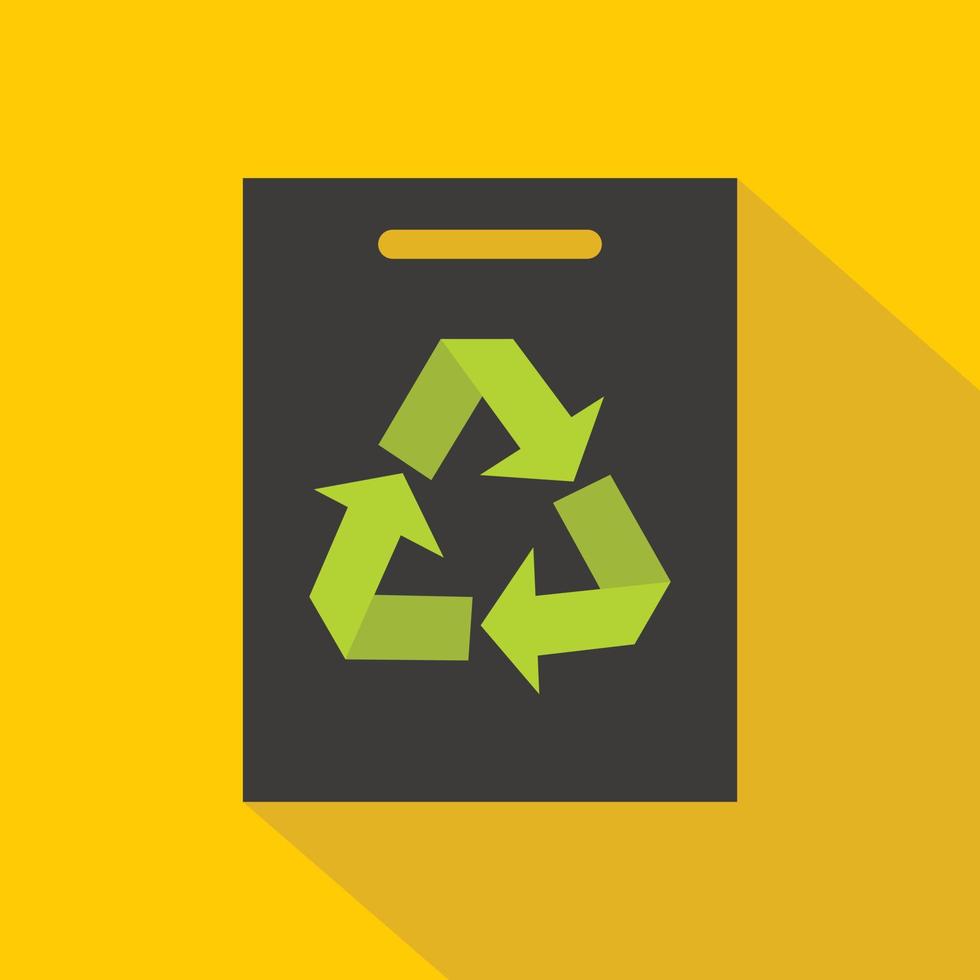 Recycling icon, flat style vector