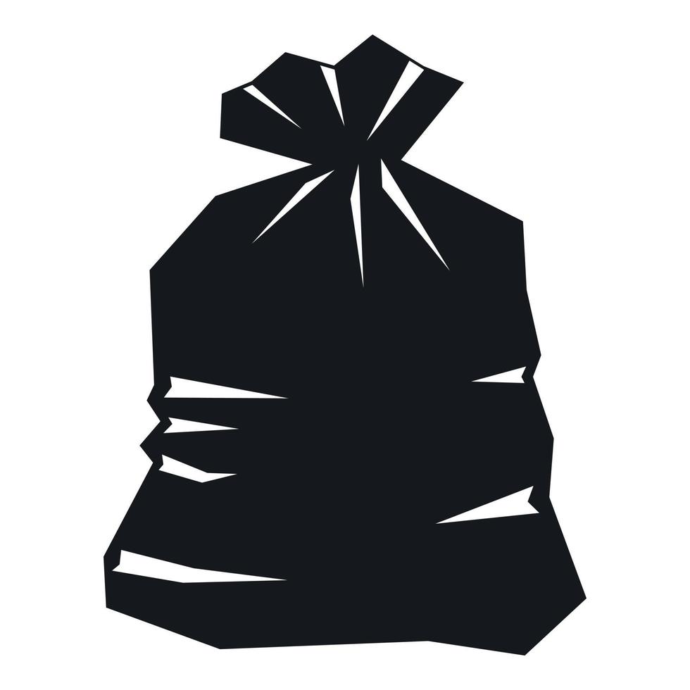 Garbage bag icon, simple style vector