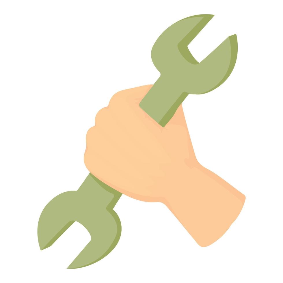 Wrench icon, cartoon style vector