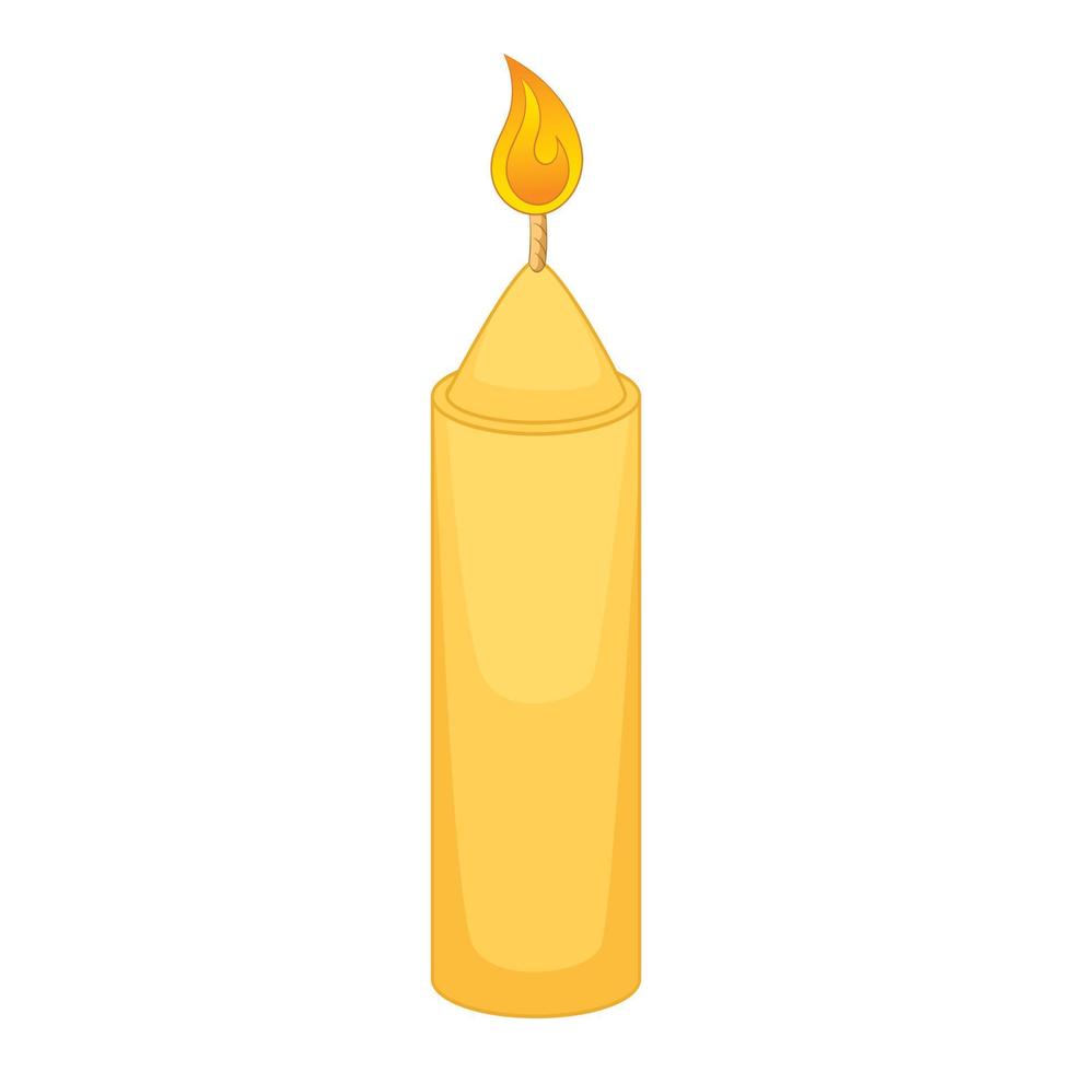 Christmas candle icon, cartoon style vector