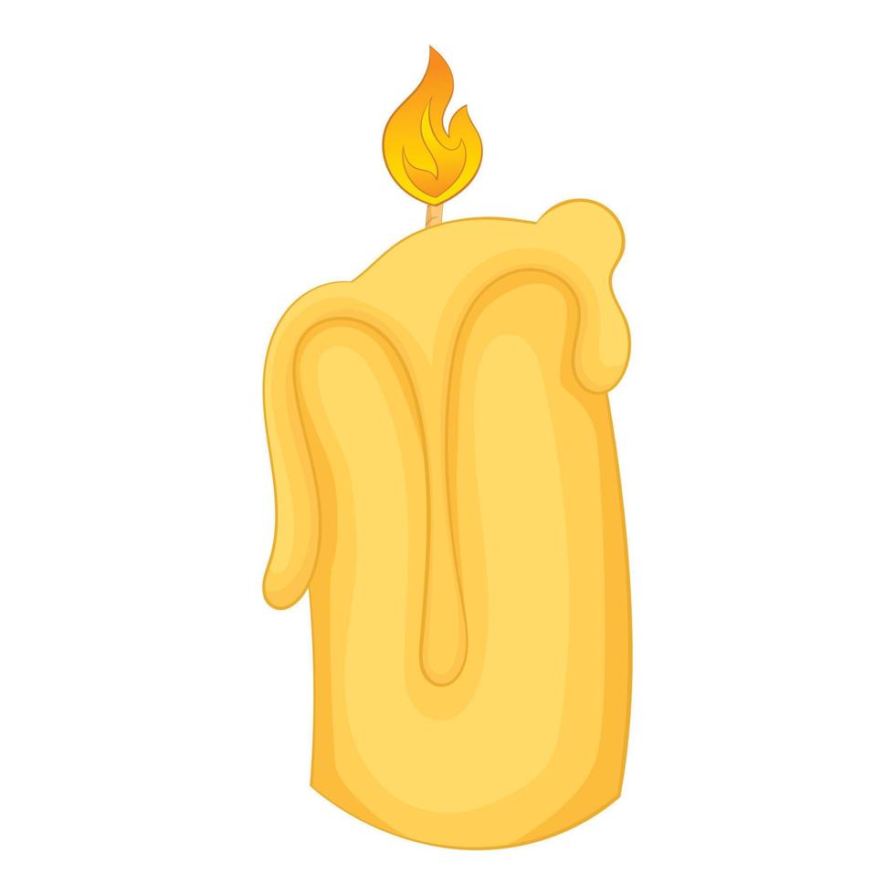 Candle flame icon, cartoon style vector