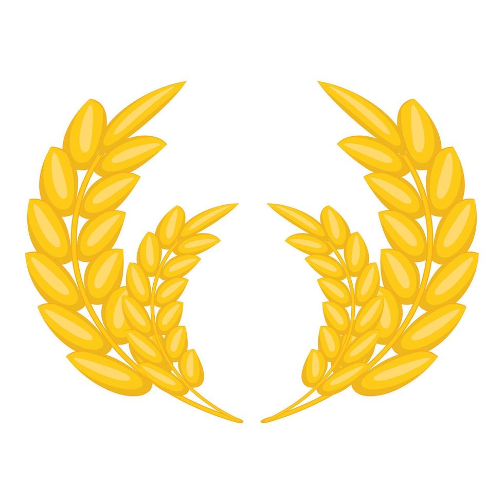 Wheat ears frame icon, cartoon style vector