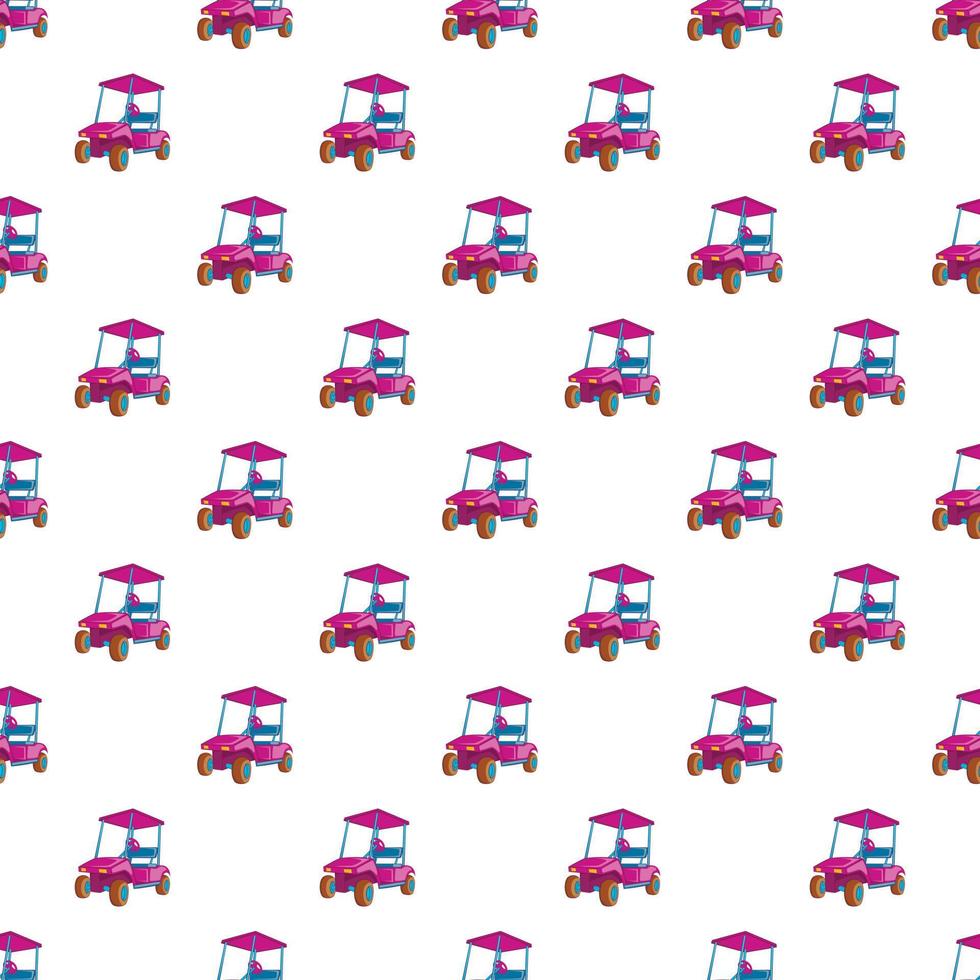 Golf car pattern, cartoon style vector