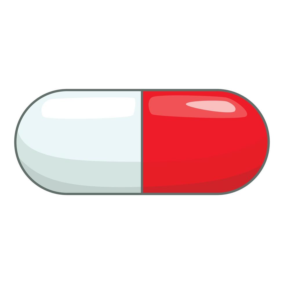 Capsule pill icon, cartoon style vector