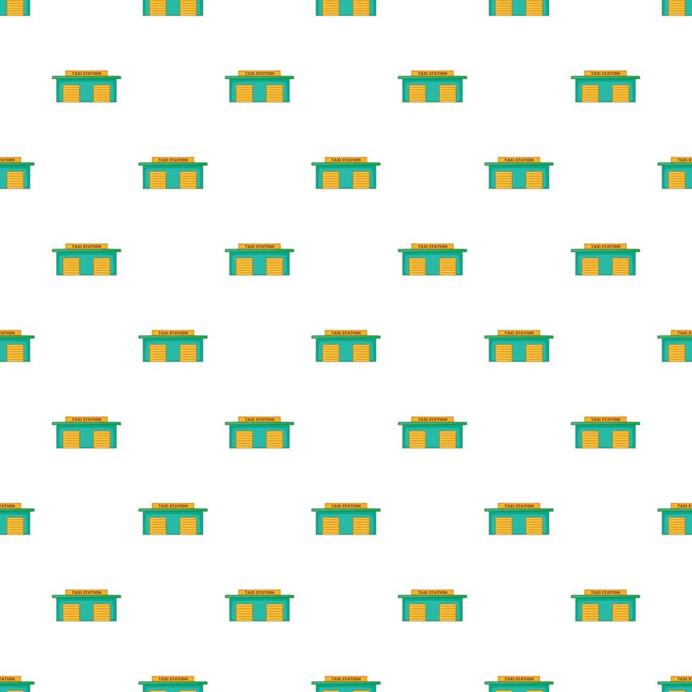 Taxi station pattern, cartoon style vector