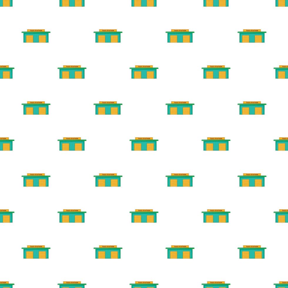 Taxi station pattern, cartoon style vector