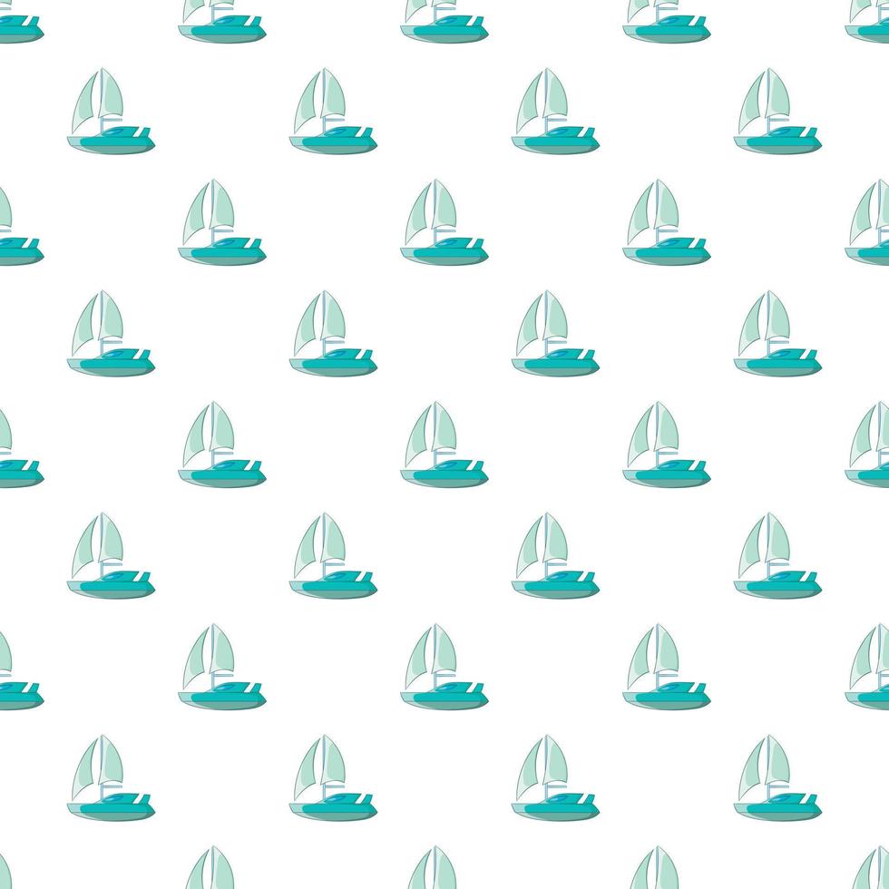 Speed boat with sail pattern, cartoon style vector