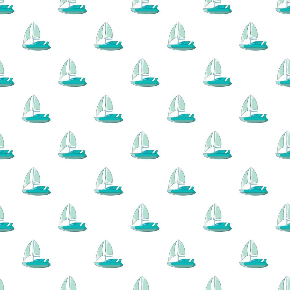 Speed boat with sail pattern, cartoon style vector