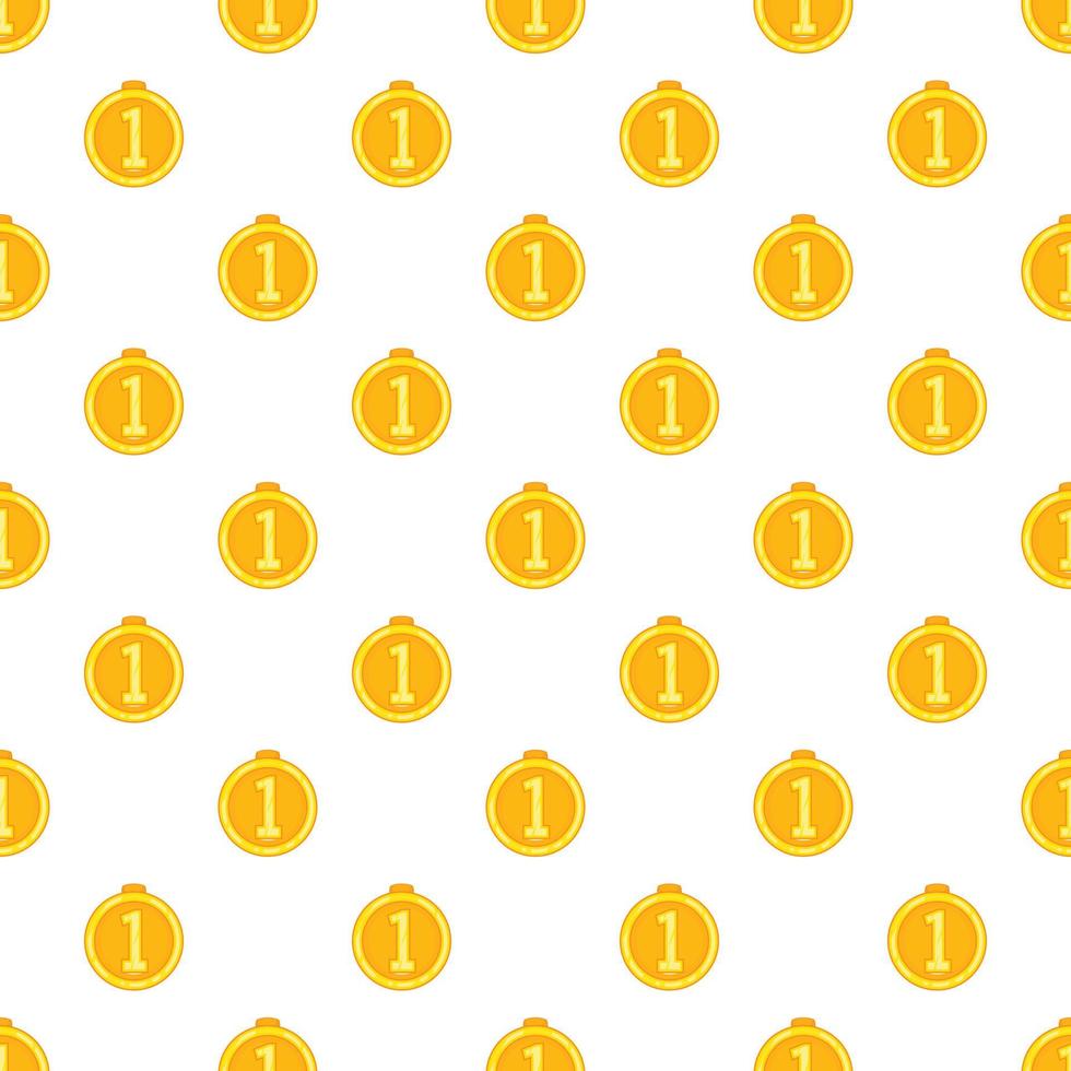 Medal for first place pattern, cartoon style vector