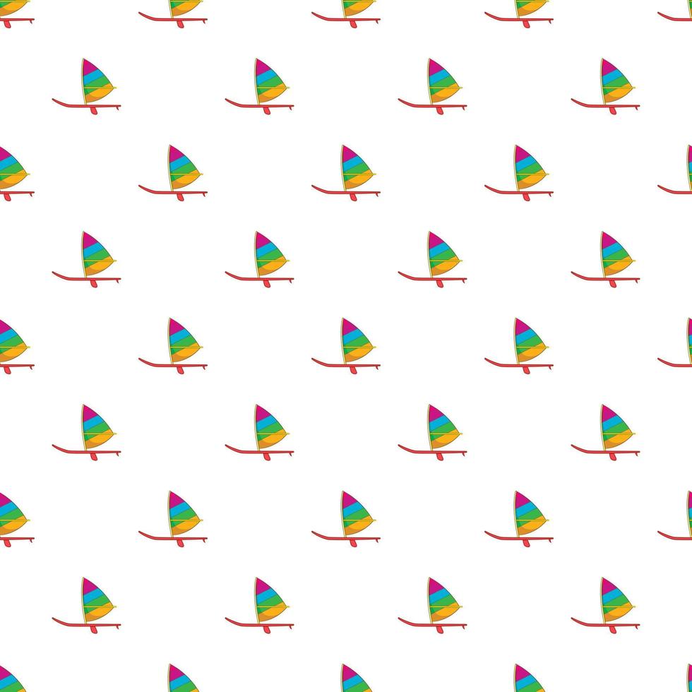 Sport boat with sail pattern, cartoon style vector
