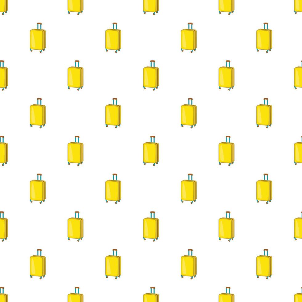 Suitcase on wheels pattern, cartoon style vector