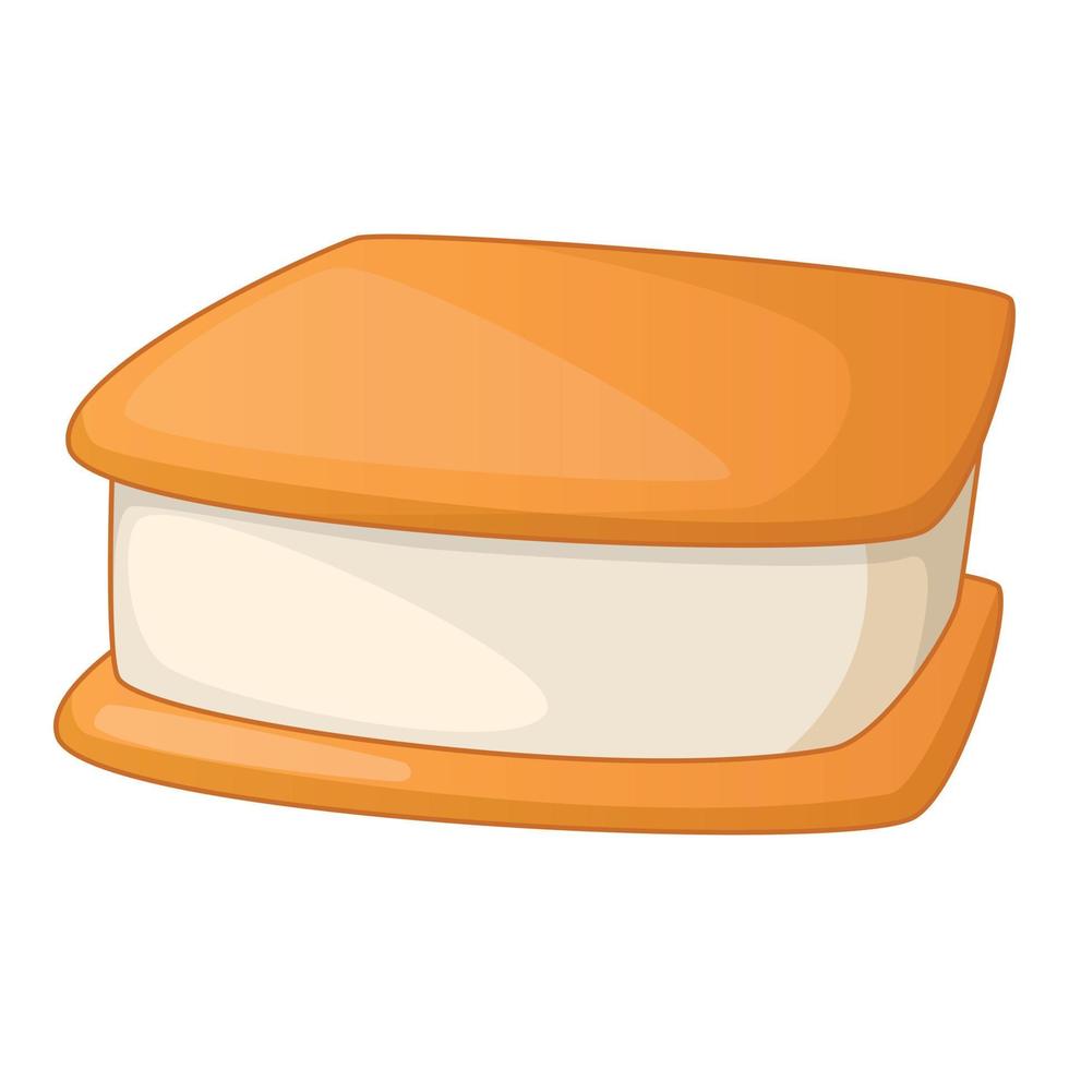 icono de helado de gofres, estilo de dibujos animados vector