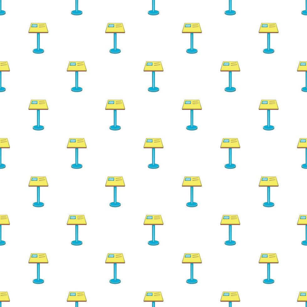 Stand in museum pattern, cartoon style vector