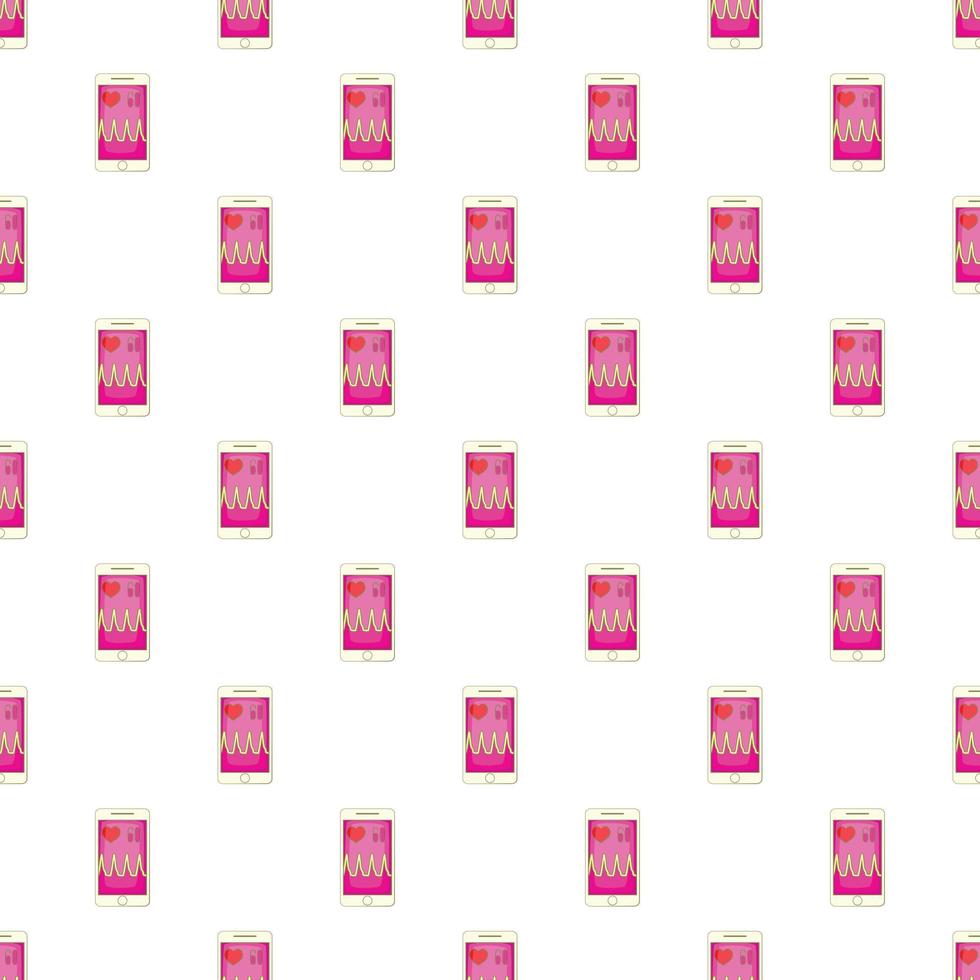 Pulse on screen of smartphone pattern vector