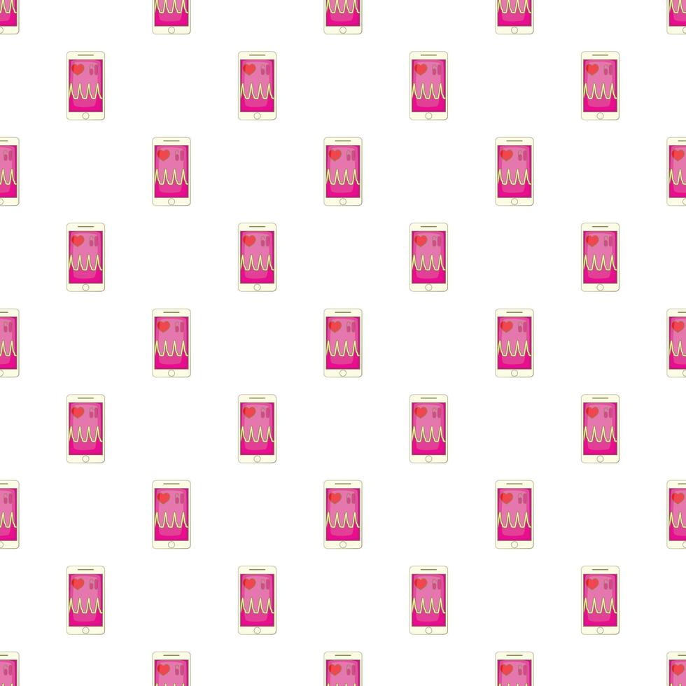 Pulse on screen of smartphone pattern vector