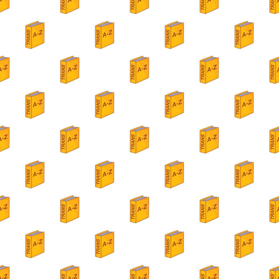 Foreign language dictionary pattern, cartoon style vector