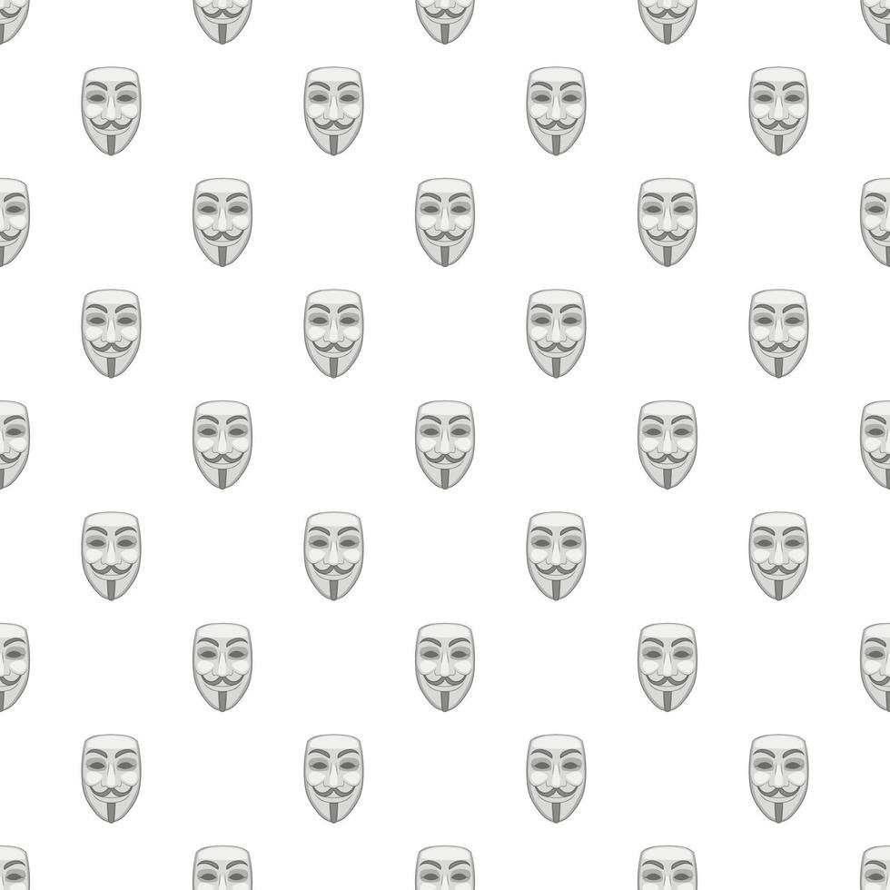 Mask of anonymous pattern, cartoon style vector