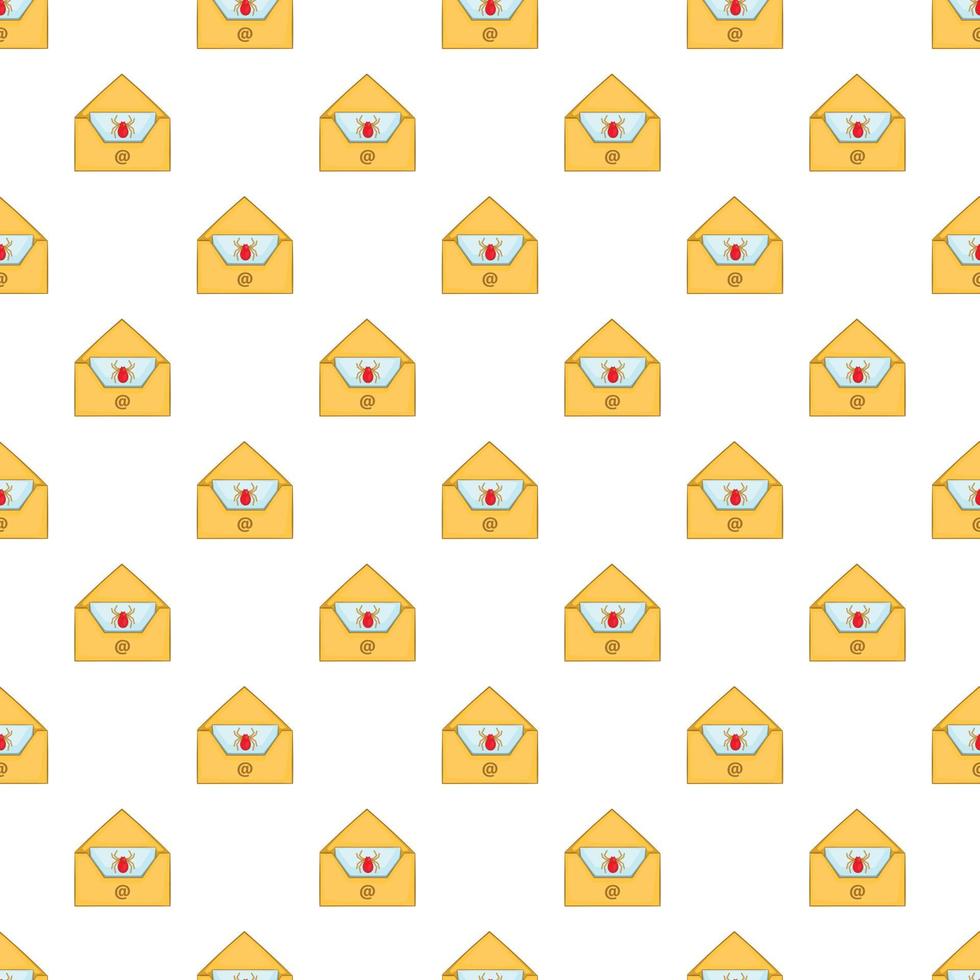 Virus in e-mail pattern, cartoon style vector