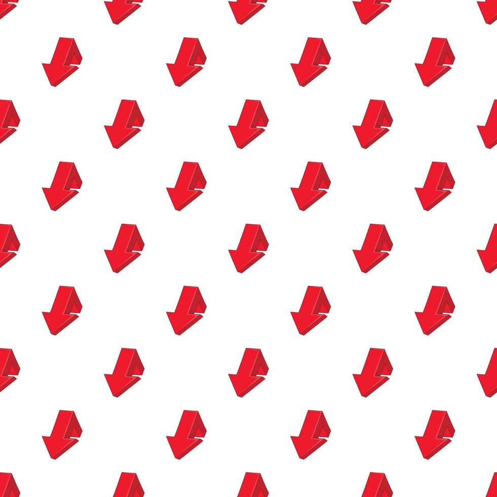 Large arrow shows down pattern, cartoon style vector