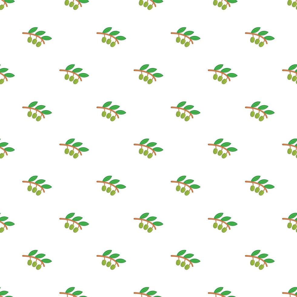 Sprig of olive pattern, cartoon style vector