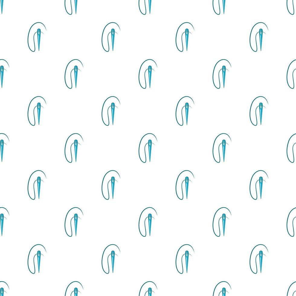 Needle and thread pattern, cartoon style vector