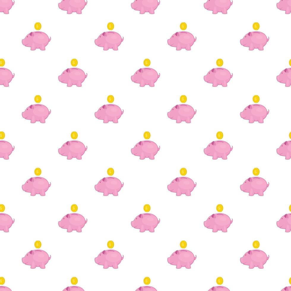 Piggy bank with coin pattern, cartoon style vector