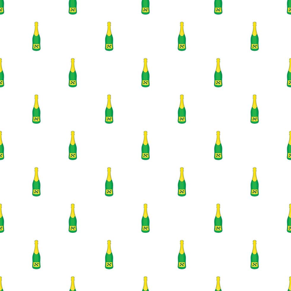 Bottle of champagne pattern, cartoon style vector