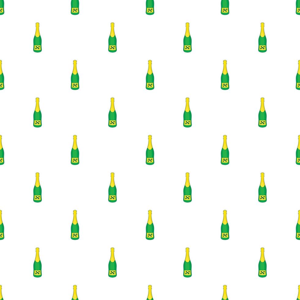 Bottle of champagne pattern, cartoon style vector