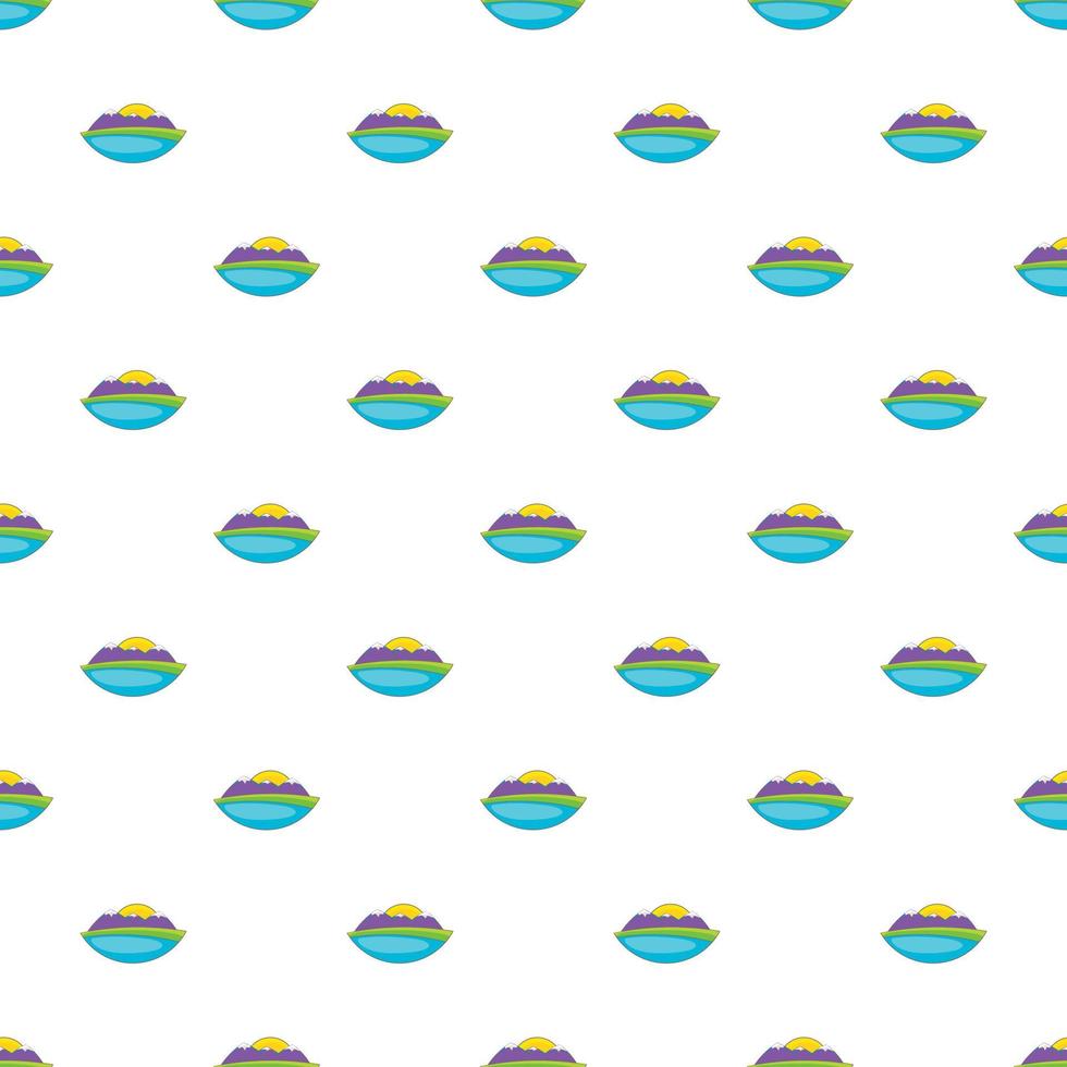 Mountain landscape pattern, cartoon style vector