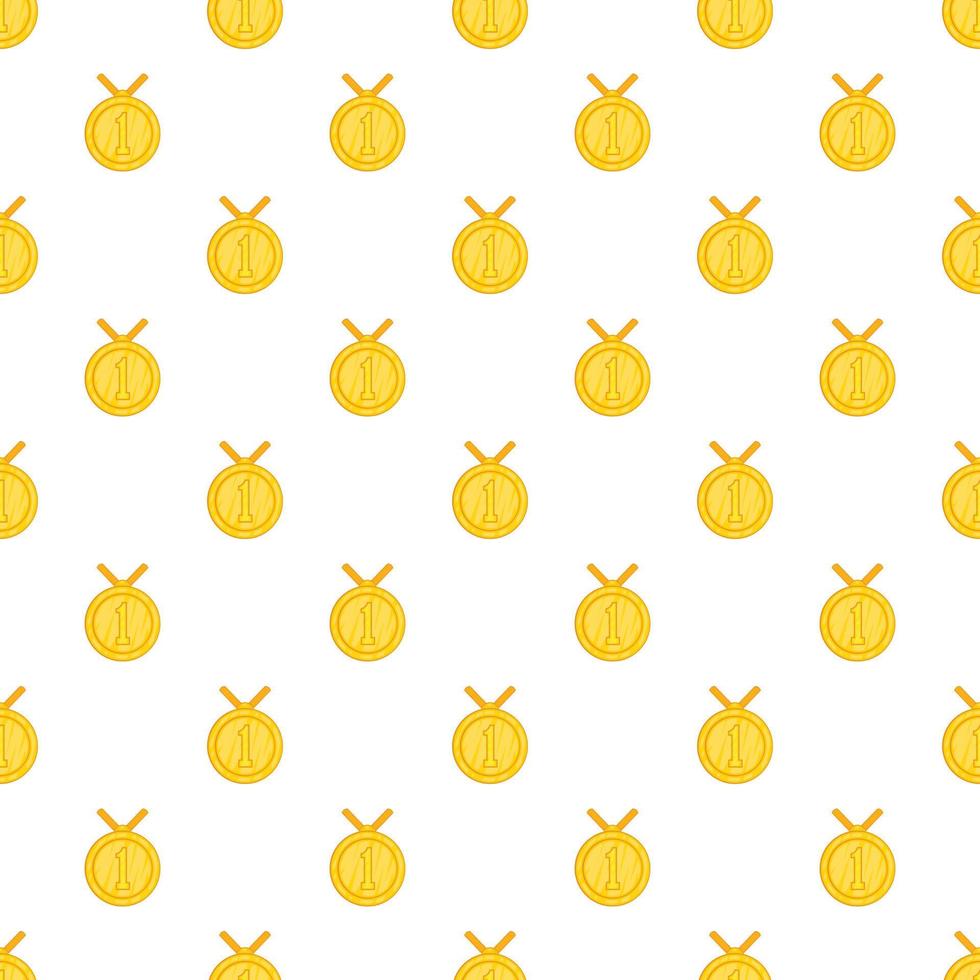Medal for first place pattern, cartoon style vector