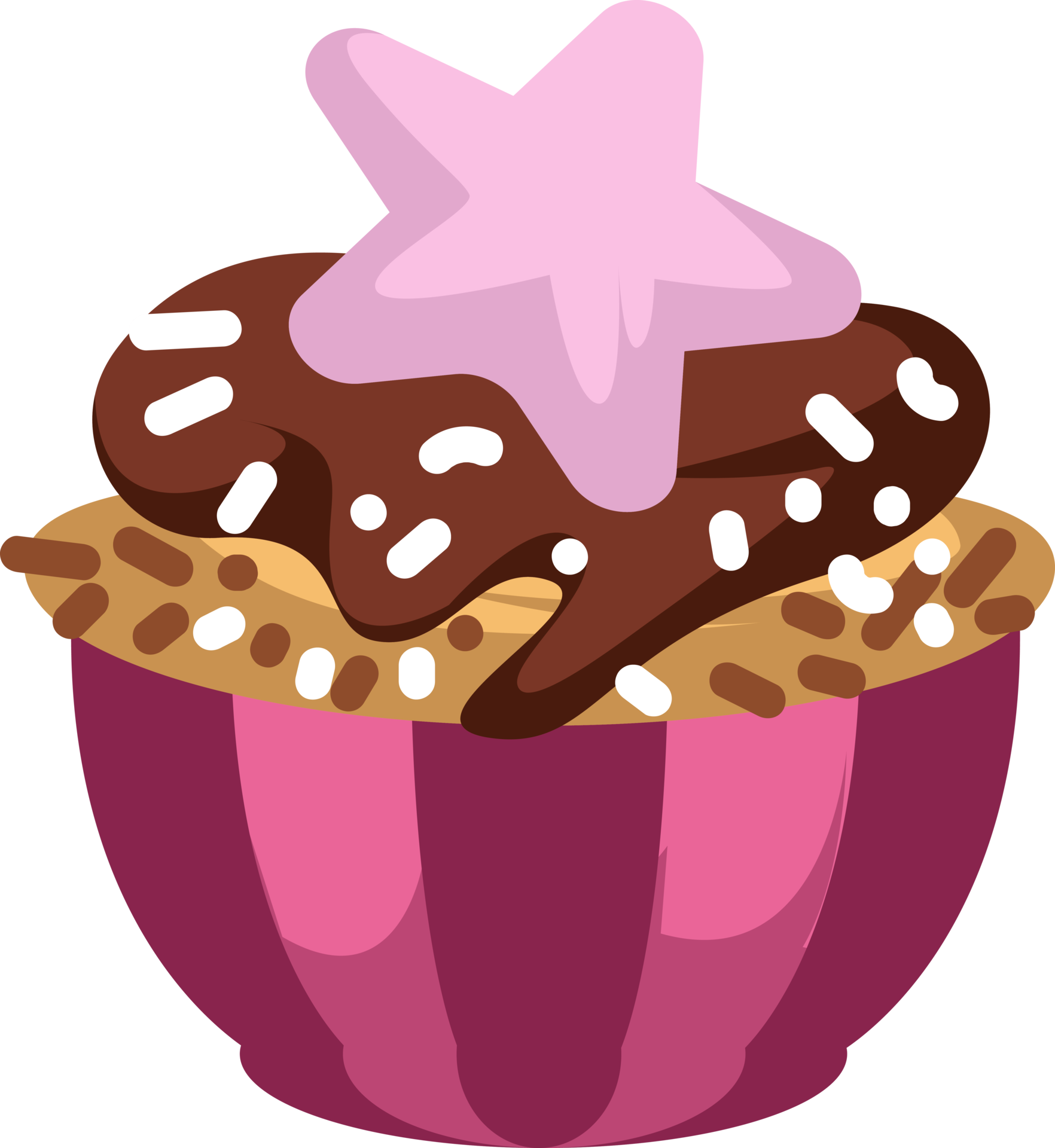 Pink cupcake with sprinkles and star decoration on top 15100838 PNG