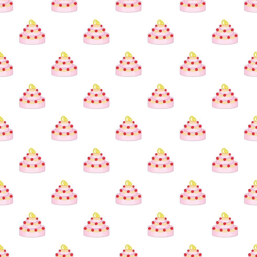 Wedding cake pattern, cartoon style vector