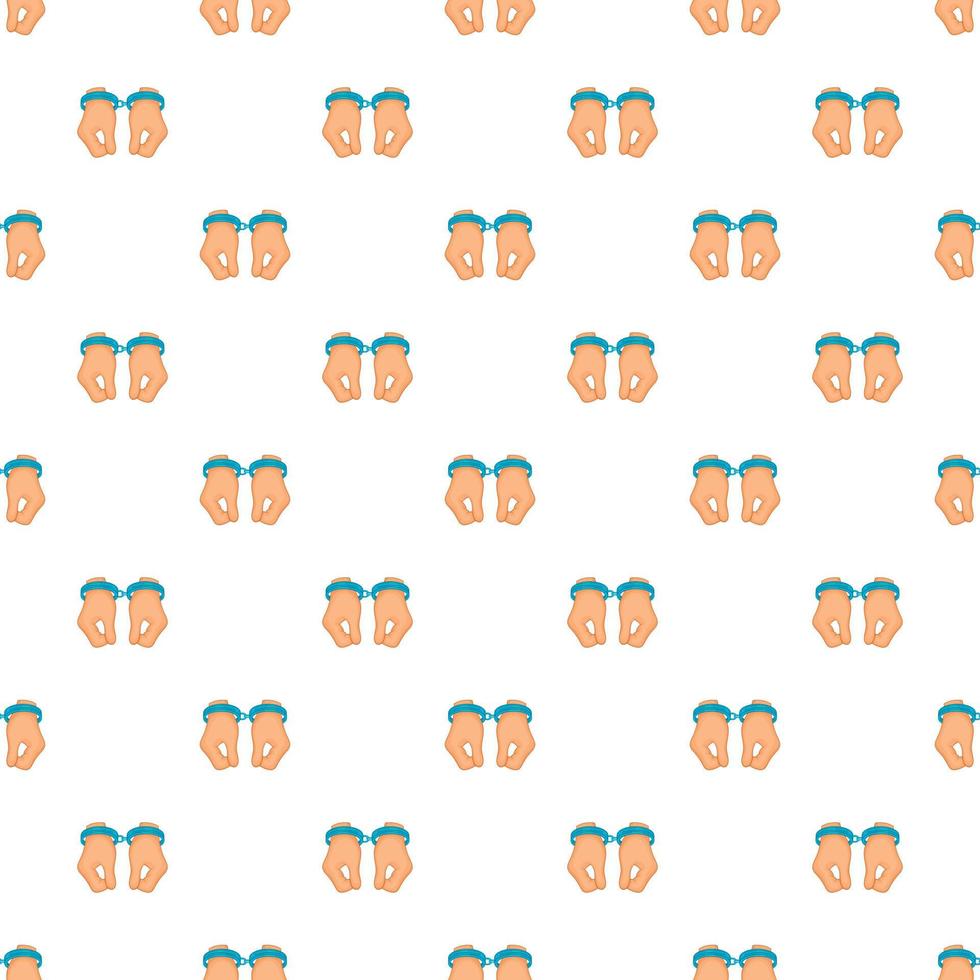 Hands in handcuffs pattern, cartoon style vector