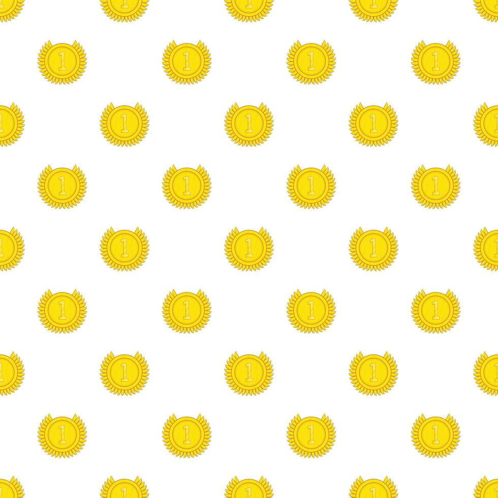 Medal for first place pattern, cartoon style vector