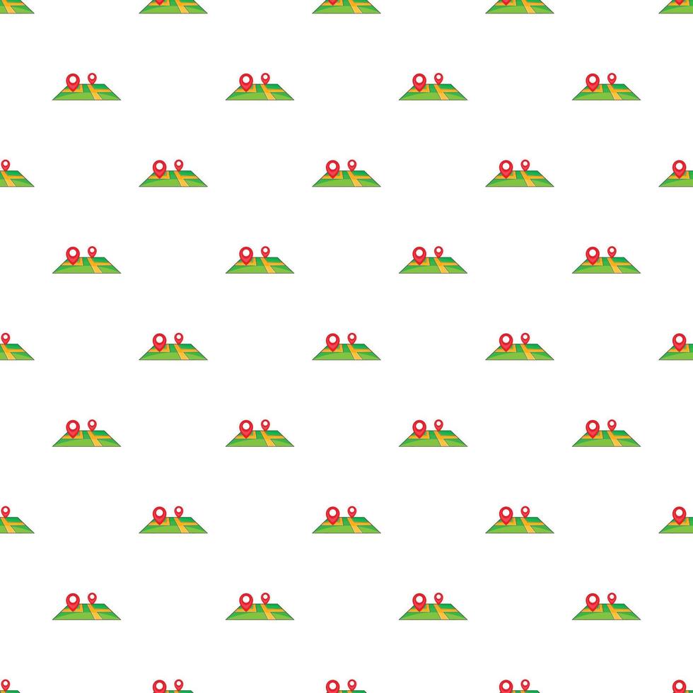 GPS marks on map pattern, cartoon style vector