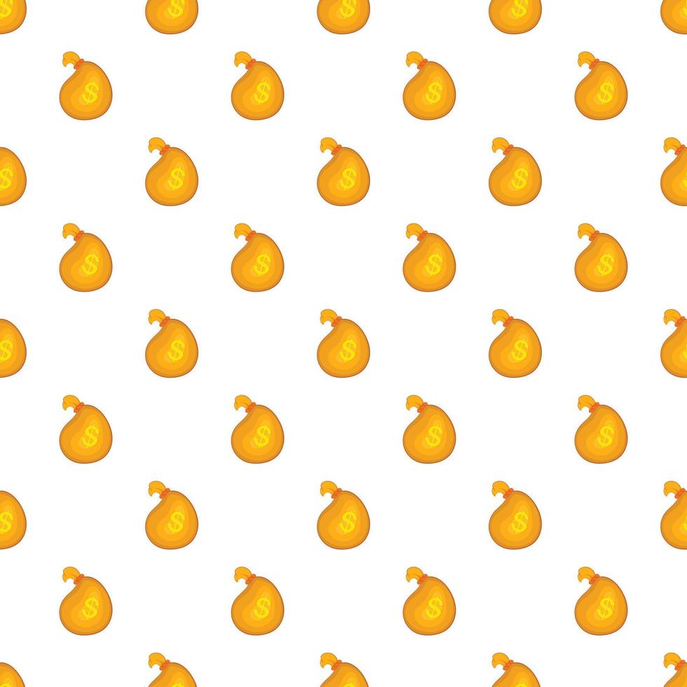 Bag of money pattern, cartoon style vector