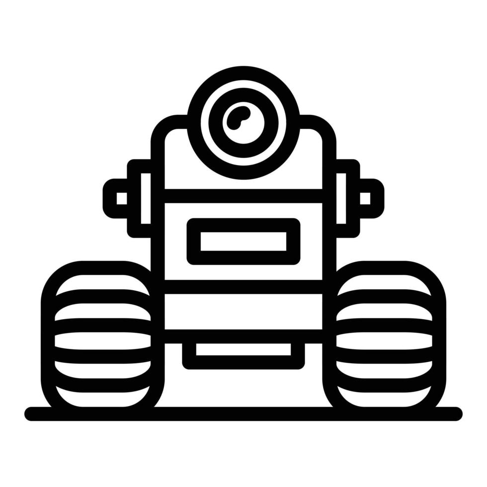 vector de contorno de icono de rueda de robot. futura mascota