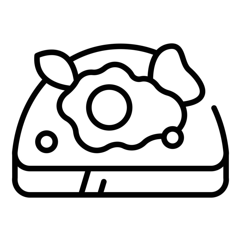 Egg bruschetta icon outline vector. Italian food vector