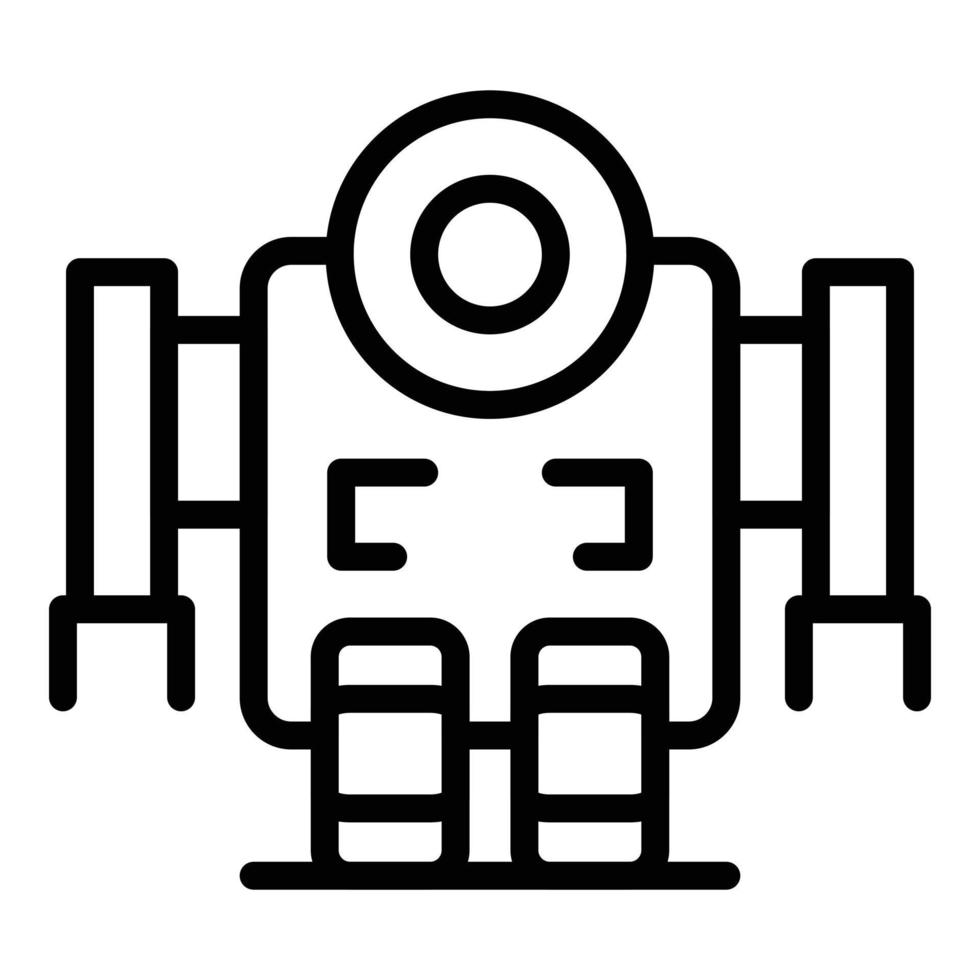 vector de contorno de icono de niño robot. linda mascota