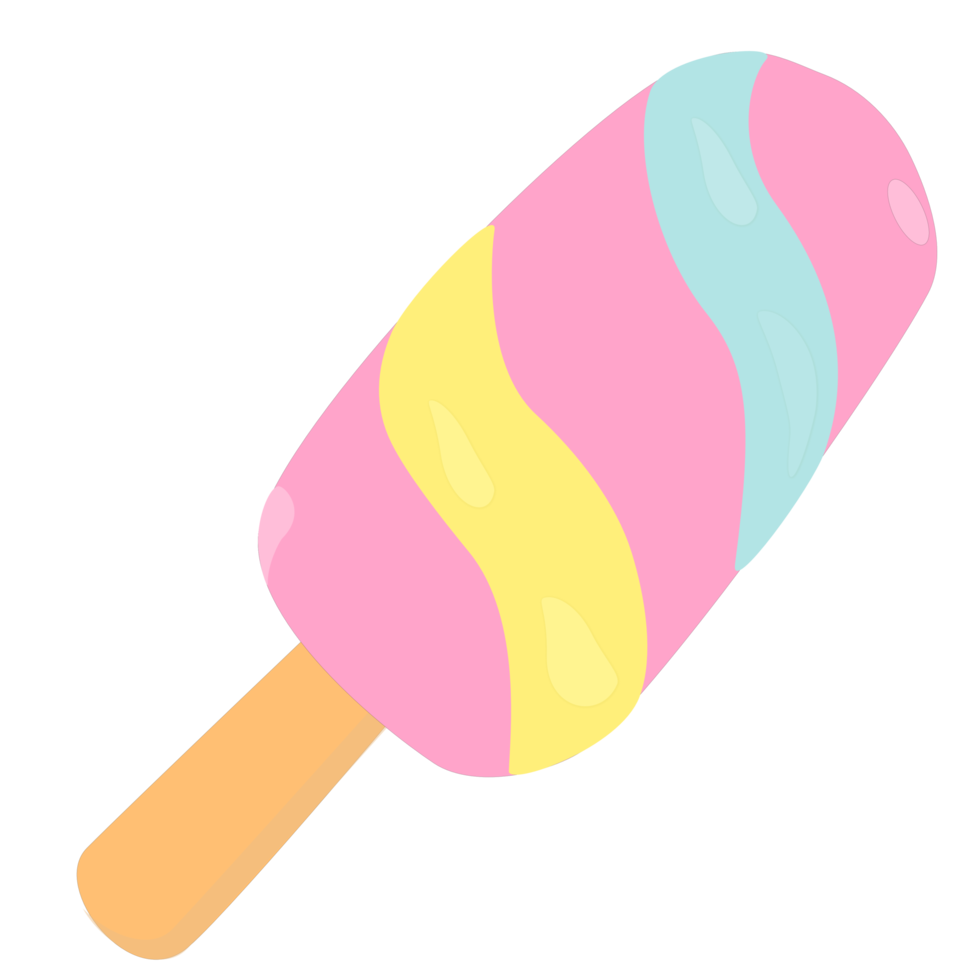 Colorful ice cream cartoon ice cream flat style concept design png