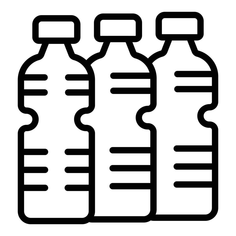 vector de contorno de icono de botella de agua de plástico. enfriador de galones