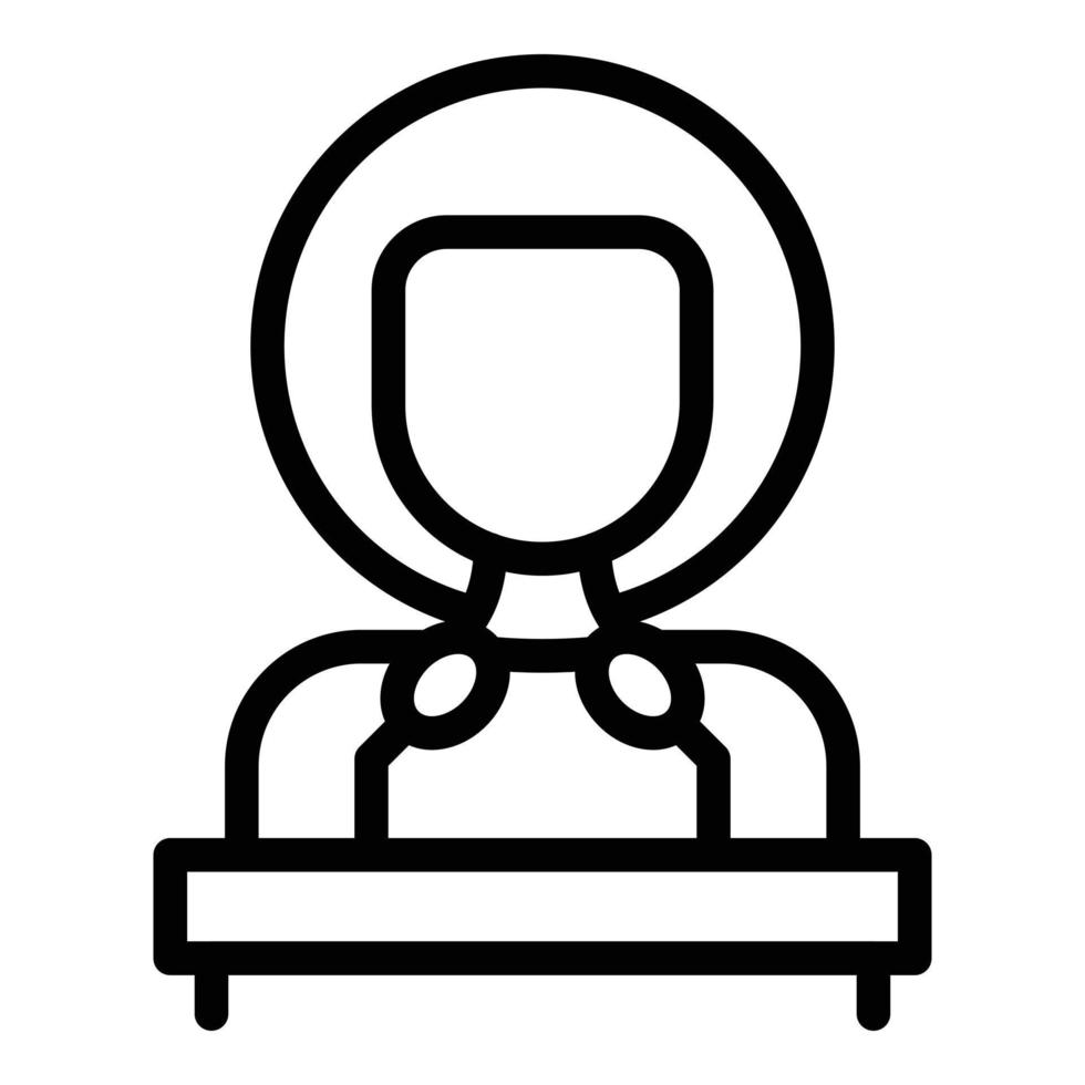 Woman speech icon outline vector. Public speach vector