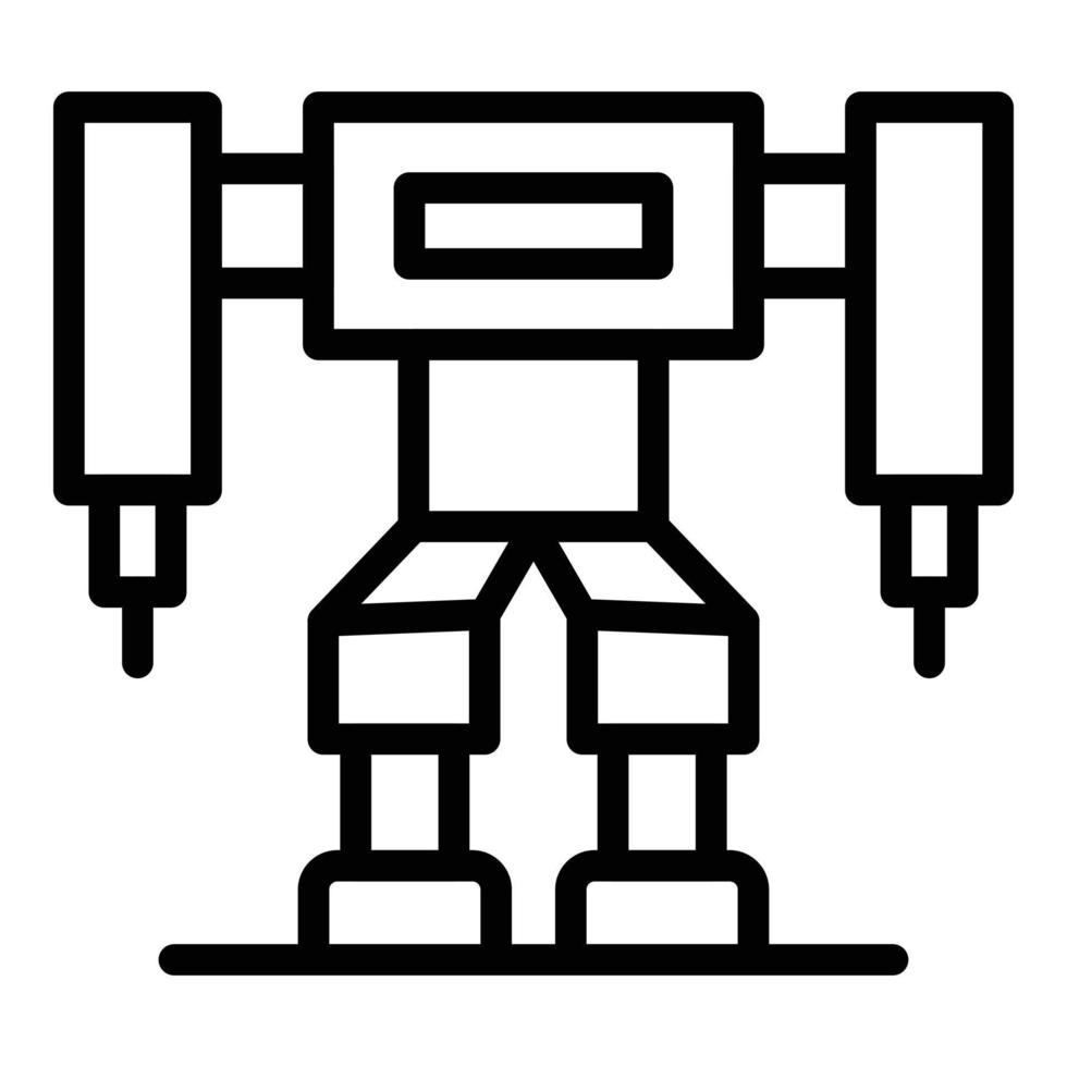 Robot icon outline vector. Cute toy vector