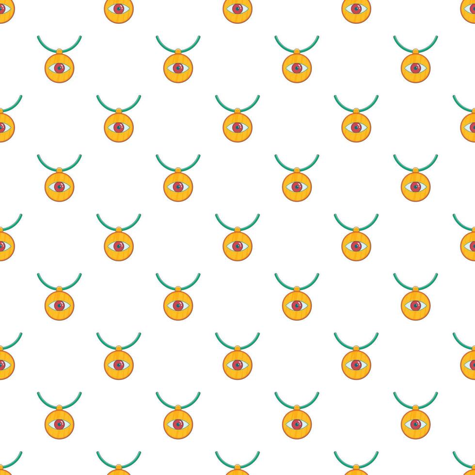 Third eye amulet pattern, cartoon style vector