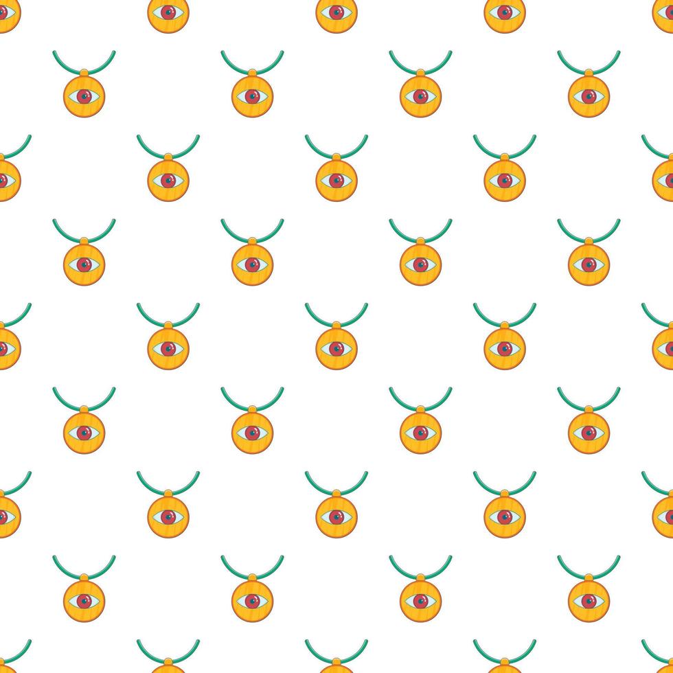 Third eye amulet pattern, cartoon style vector