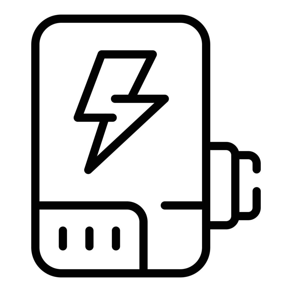 New power bank icon outline vector. Battery charge vector