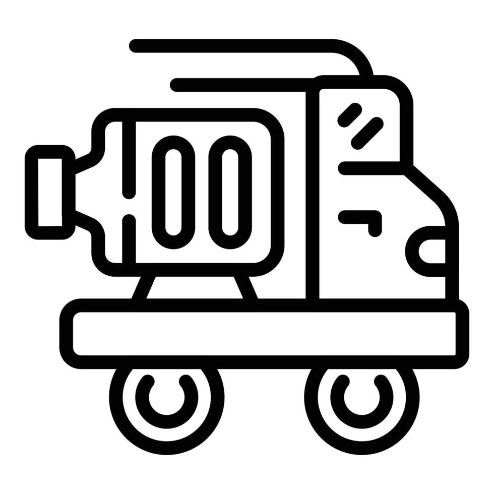 vector de contorno de icono de entrega de agua de camión. servicio de galones