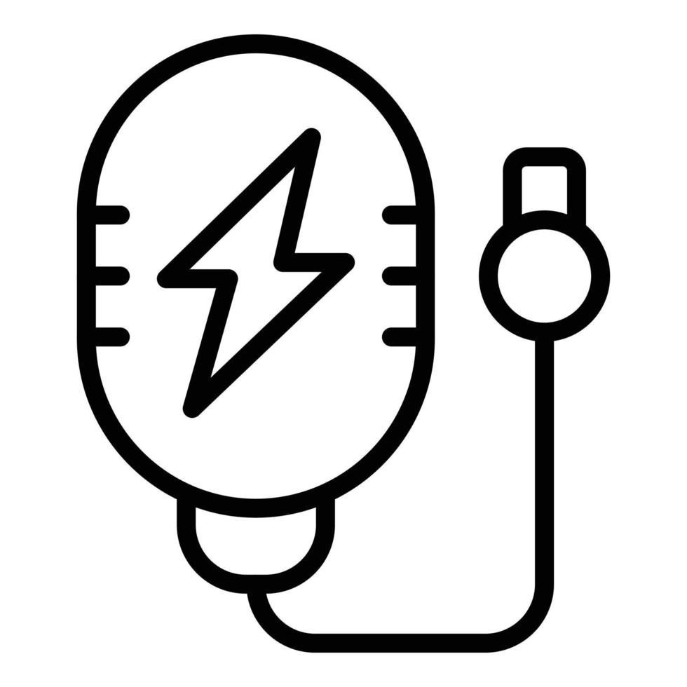 Wireless charge icon outline vector. Electric charger vector