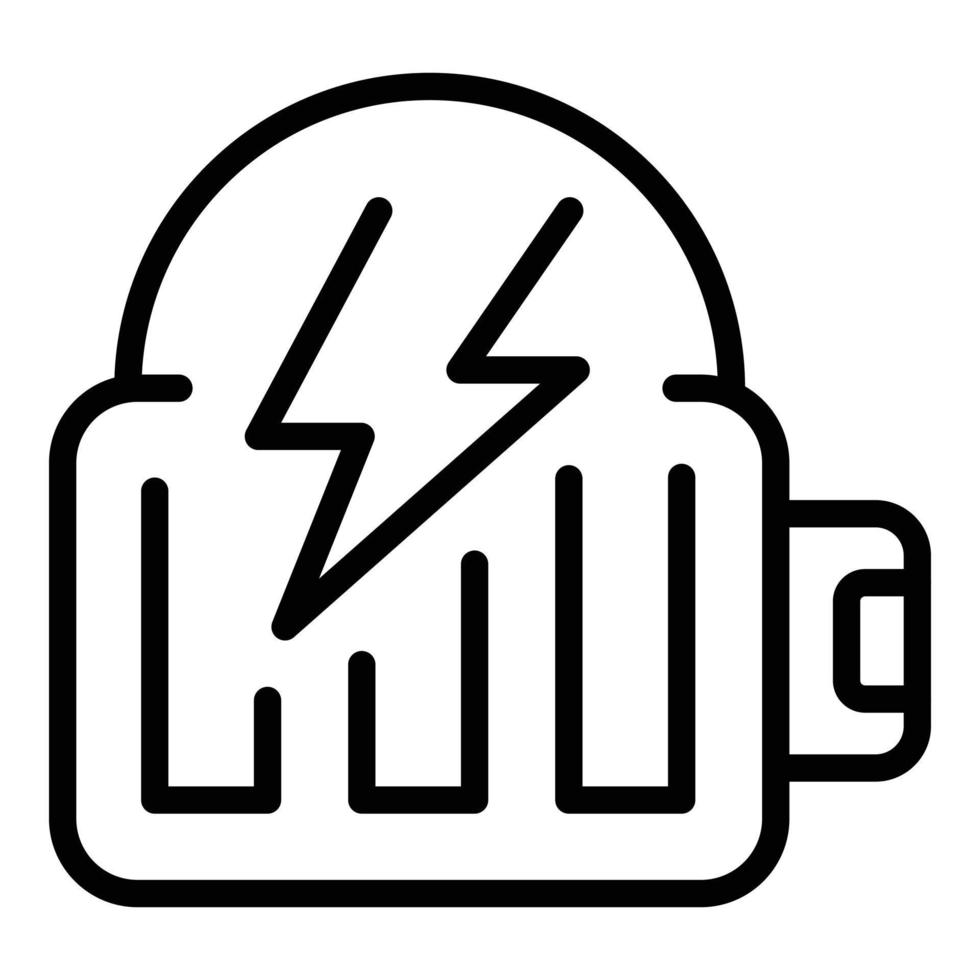 Full battery charge icon outline vector. Power energy vector